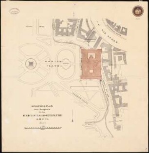 Reichstag, Berlin Zweiter Wettbewerb: Lageplan 1:1000