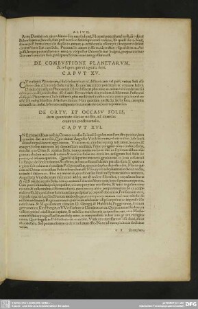 De Ortu, et Occasu Solis... Caput XVI.