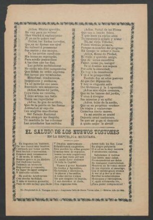 El saludo de los nuevos tostones en la República Mexicana.