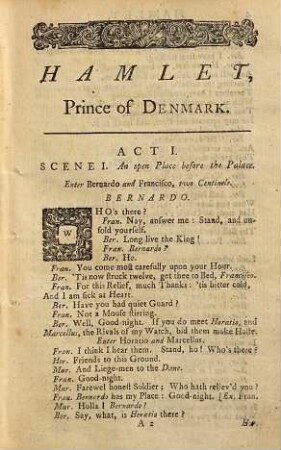 Hamlet, Prince of Denmark : A Tragedy. As it is now Acted By His Majesty's Servants