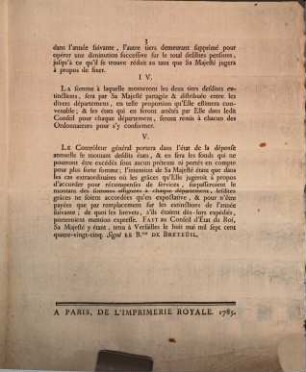 Arrêt Du Conseil D'État Du Roi, Concernant les Pensions : Du 8 Mai 1785. Extrait des Registres du Conseil d'État