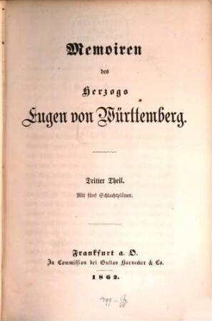 Memoiren des Herzogs Eugen von Württemberg. 3