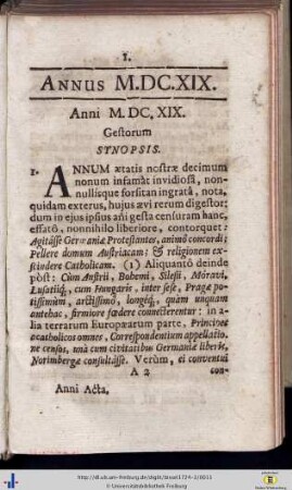 Gestorum Synopsis.