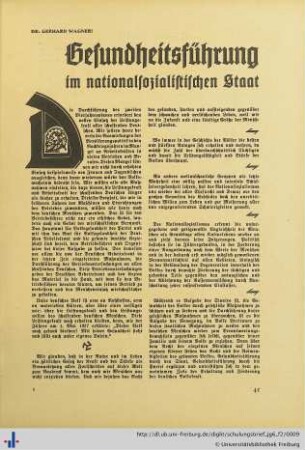Gesundheitsführung im nationalsozialistischen Staat.