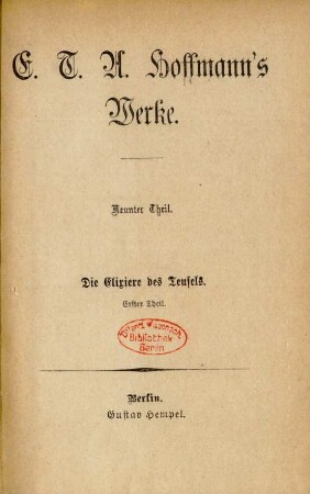 Theil 9: E. T. A. Hoffmann's Werke