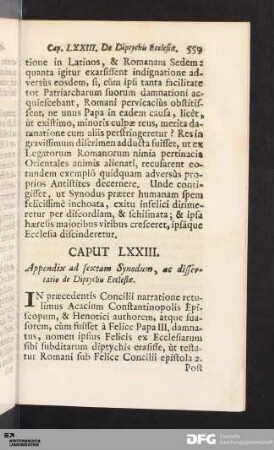 Caput LXXIII. Appendix ad sextam Synodum, ac dissertatio de Diptychis Ecclesiæ