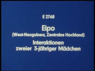 Eipo (West-Neuguinea, Zentrales Hochland) - Interaktionen zweier 3jähriger Mädchen
