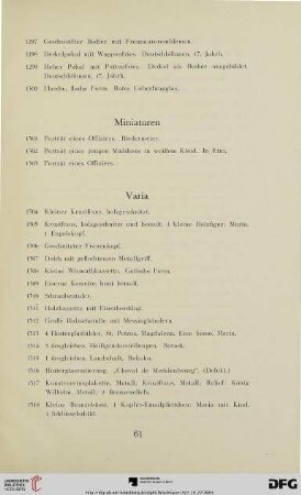 Varia (Nr. 1304-1340)