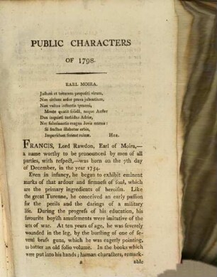 Public Characters of 1798 - 1799