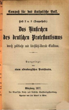 Kompass für das katholische Volk. 6. 1877 = H. 51 - 60
