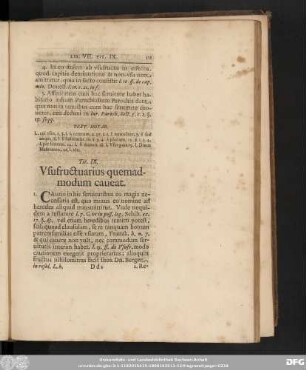 Tit. IX. Usufructuarius quemadmodum caveat.