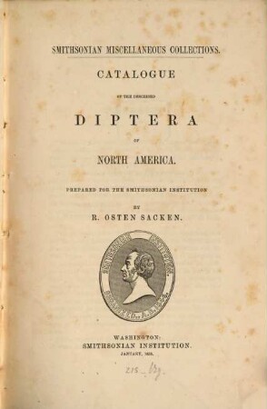 Catalogue of the described Diptera of North America
