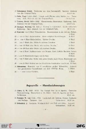 Aquarelle – Handzeichnungen (Nr. 33-55)