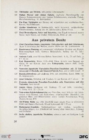 Aus privatem Besitz (Nr. 424-578)