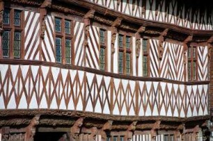 Frankreich. Haute Normandie. Seine Maritime. Saint Valery en Caux. Maison Henri IV. Hausdetail