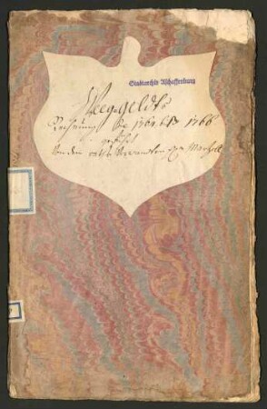 Wegegeldsrechnungen (oder Wegzoll) der Jahre 1764-1766