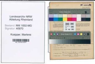 Entnazifizierung Marlene Kuepper , geb. 27.09.1893 (Koechin)