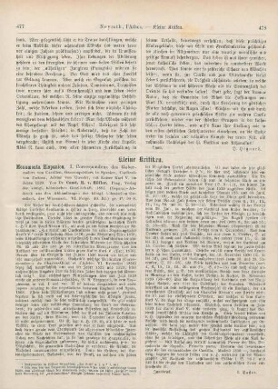 477-480 Kleine Kritiken