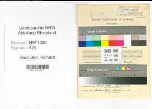 Entnazifizierung Richard Gonschor , geb. 13.07.1899 (Beamter)