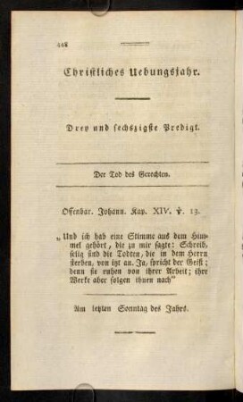 448-464, Drey und sechszigste Predigt.