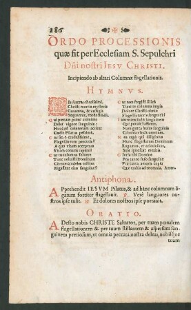 Ordo Processionis quae fit per Ecclesiam S. Sepulchri ...