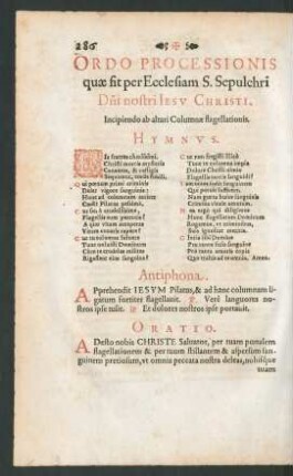 Ordo Processionis quae fit per Ecclesiam S. Sepulchri ...