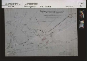 Berggießhübel, ungefähre Grenze des unsicheren Baugrundes infolge Bergbaus (Teilabzeichnung von einem oberbergamtlichen Riss des Berggebäudes Mutter Gottes Vereinigt Feld)