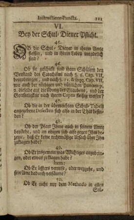 VI. Bey der Schul-Diener Pflicht
