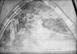 Wandmalerei im 5. Joch von Süden — Feld 12: Oben: Taufe Christi.