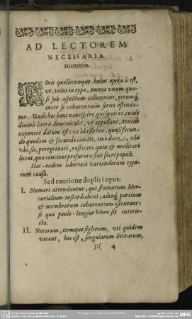 Ad Lectorem Necessaria monitio