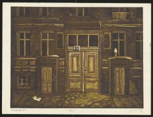 Linolschnitt: Volkmar Götze – Colbestr. 21 (1982)