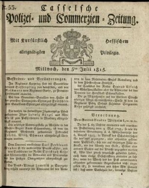 Nr. 53, Mittwoch, den 5ten Julii 1815