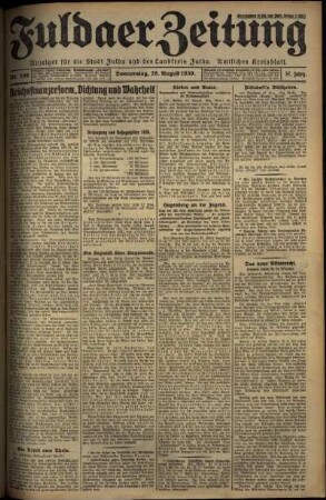 Ausgabe vom Donnerstag, den 28. August 1930.