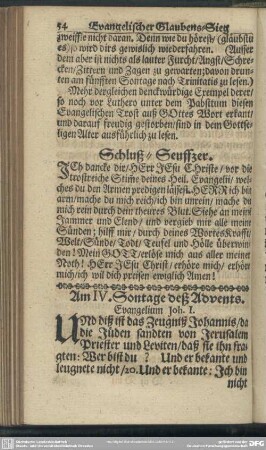 Am IV. Sontage deß Advents