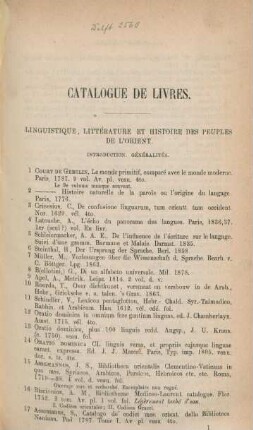 Catalogue de livres