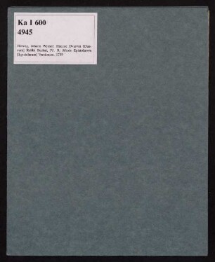 Hancce Dvarvm Rabbi Bechai, Fil. R. Mosis Epistolarvm Versionem : Cvm Adnexis Adnotationibvs Ac Corollariis