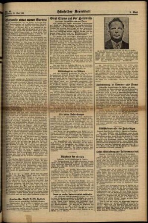 Zweite Ausgabe vom Mittwoch, den 24. Mai 1939.
