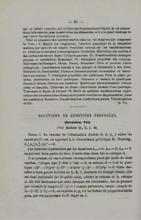 SOLUTIONS DE QUESTIONS PROPOSÉES.