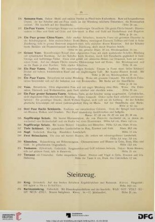 Steinzeug, Steingut, Glas (Nr. 253-290)