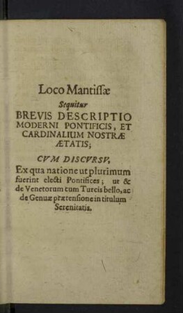 Loco Mantissae