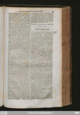 Sectio IX. De Dei omnipotentia.