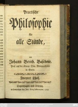 Theil 2: Practische Philosophie für alle Stände
