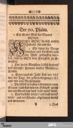 Der 90. Psalm.