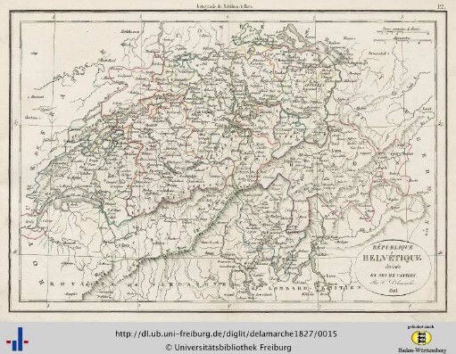 Republique Helvétique divisée en ses 22 cantons. 1826.