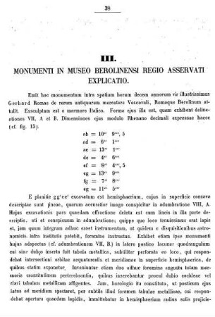 III. Monumenti In Museo Berolinensi Regio Asservati Explicatio.