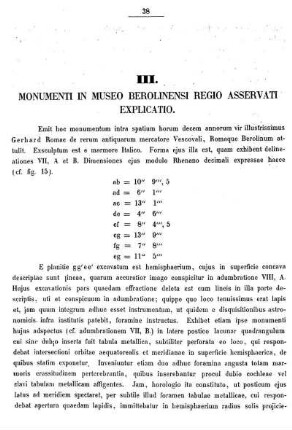 III. Monumenti In Museo Berolinensi Regio Asservati Explicatio.