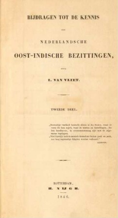 Deel 2: Bijdragen tot de kennis der Nederlandsche Oost-Indische bezittingen