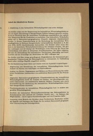 Inhalt des fakultativen Kurses
