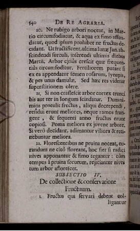 Subsectio IV. De collectione & conservatione Fructuum