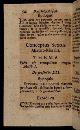 594-606, Conceptus Sextus Ascetico-Moralis. - Quaestiones Catechisticae.